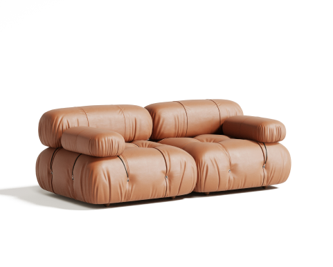 Faux Leather Two Seater Arm Sofa